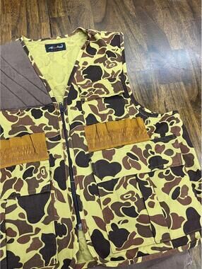 Vtg RedHead Duck Camo Hunting Vest Size L Frogskin Shell